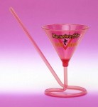 Bachelorette Martini Glass W/straw
