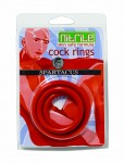 Nitrile Cock Ring Set-red