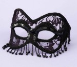 Mask Venetian Black Lace W/beads