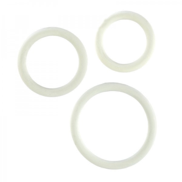 Rubber Ring White 3pc Set