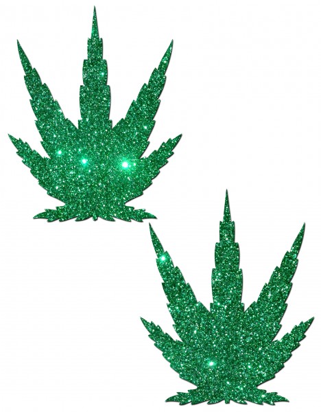 Pastease Pot Leaf Green Glitter