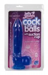 Jelly Cock & Balls Suction Cup Blue