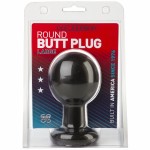 Round Butt Plug Large Black