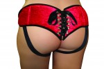 Ss Plus Size Red Satin Corsette Strap-on