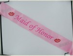 Maid Of Honor Sash W/stones Pink