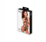 Noir Faux Leather Eyelet Teddy O/s